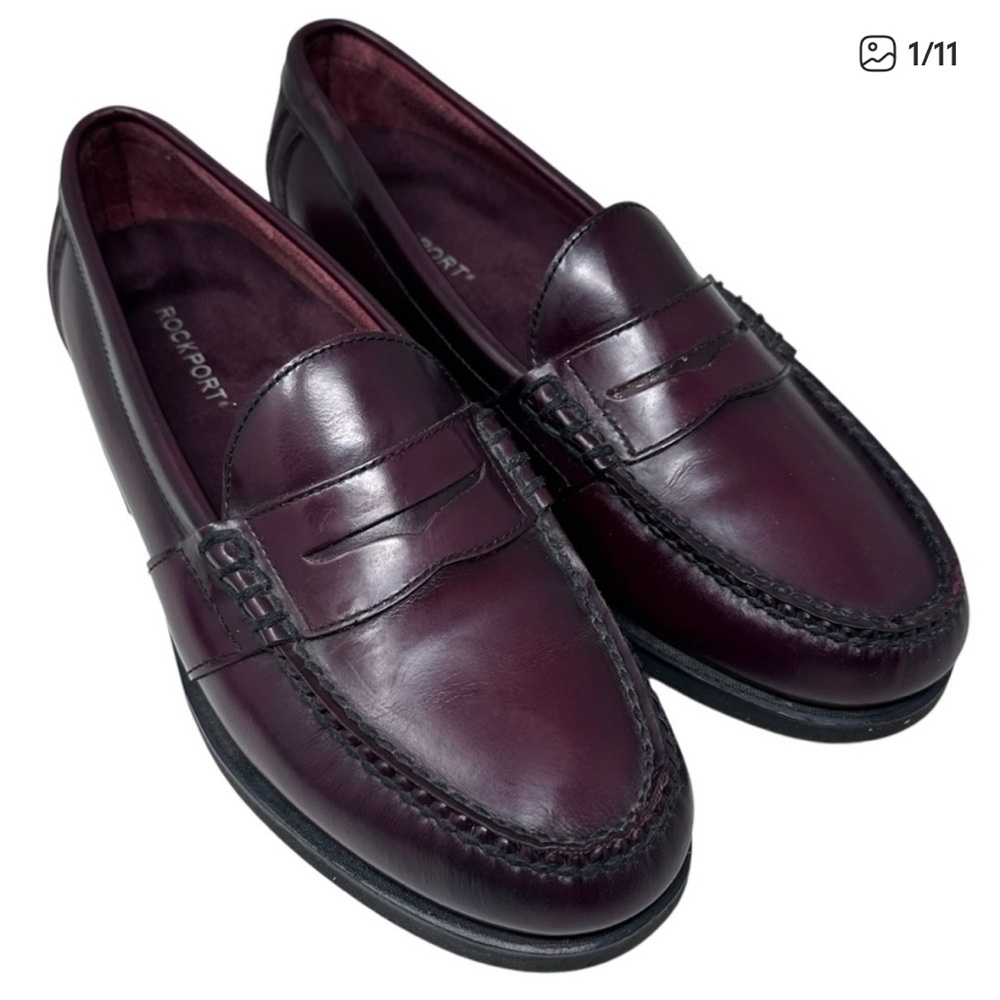 Rockport Men's Burgundy Classic Penny Loafers 10